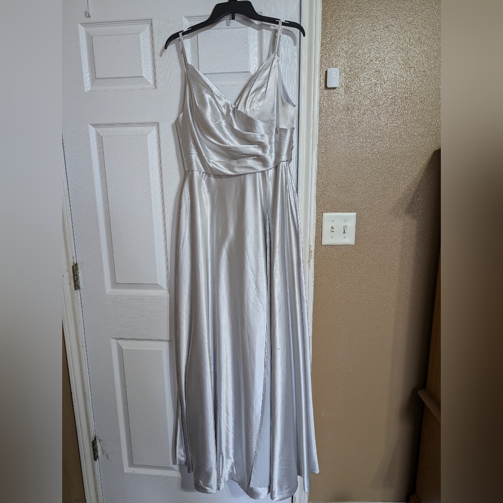 Elegant Silver Evening Gown
